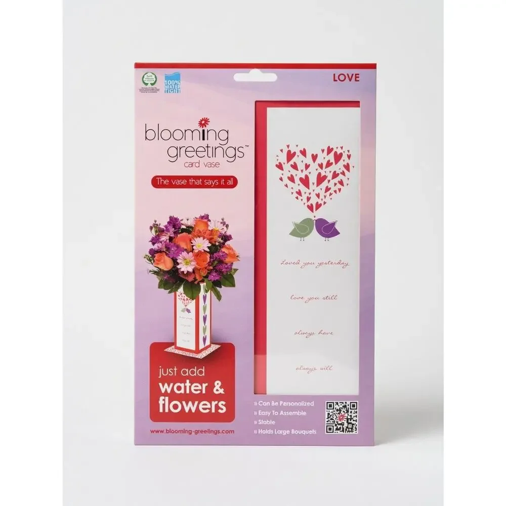 Blooming Greetings Card Vase – “Love” Design